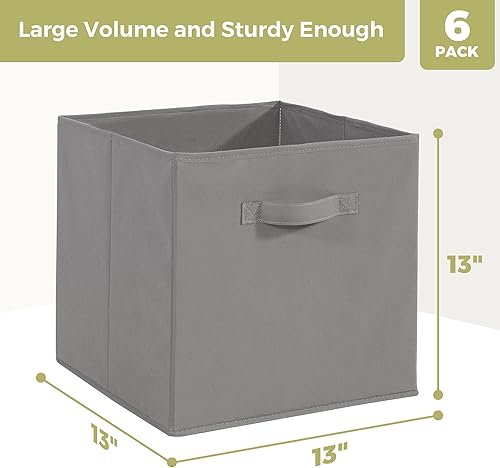 Miniatura 3 de STORAGEIDEAS Contenedores de almacenamiento grandes de 13 x 13 pulgadas, juego de 6 cubos de almacenamiento plegables, organizadores de armario de