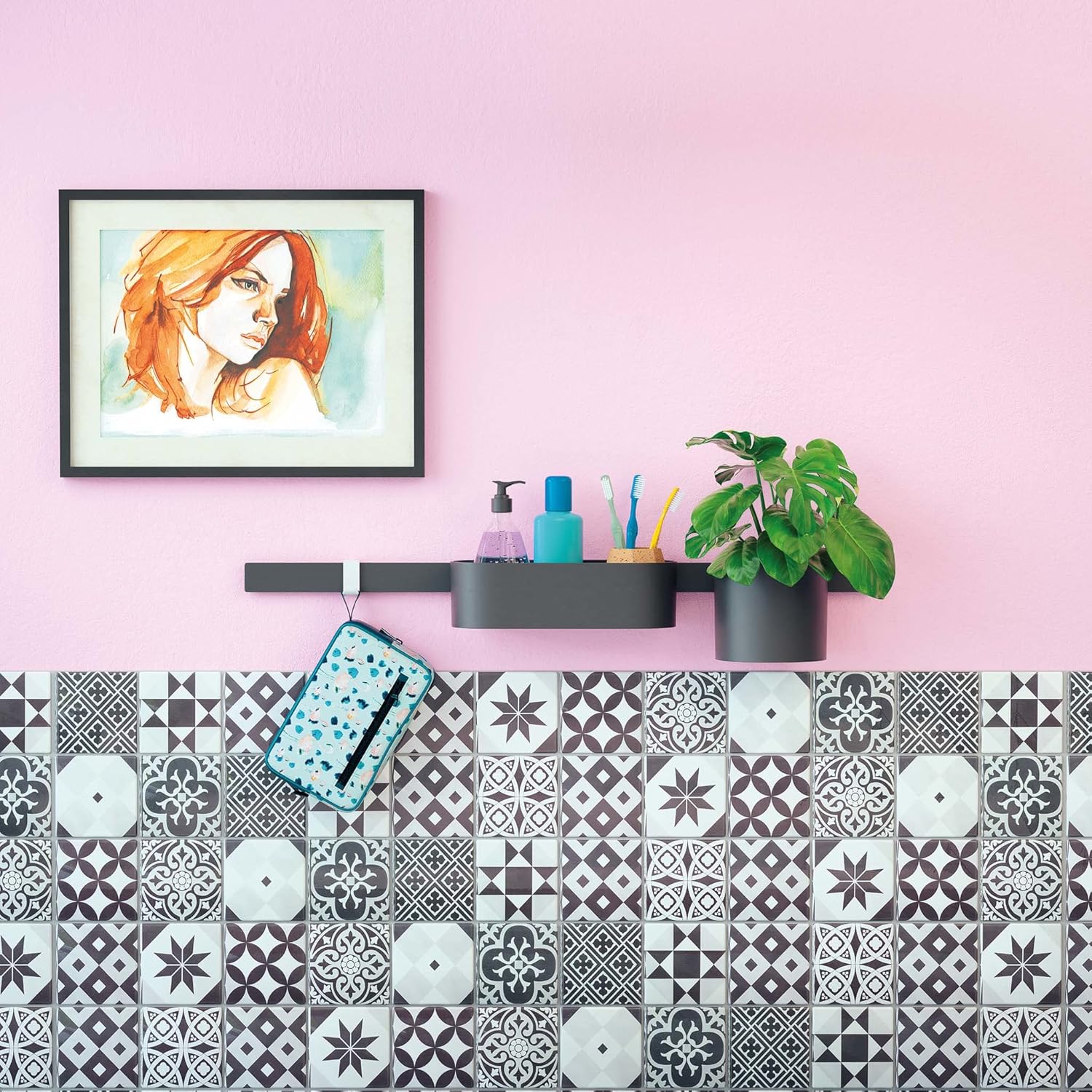 hansgrohe WallStoris 4-inch Modern Storage Basket- Deep in Matte Black, 27912670