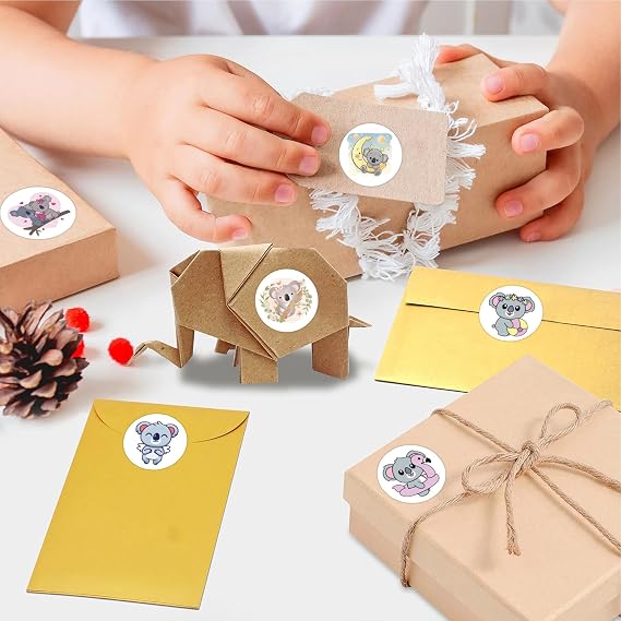 Anprola Koala Party Gift Set with Sticky Notes Ballpoint Pen Keychains Stickers Organza Bags and Card Tags for Koala Themed Birthday Party Supplies Decorations Stationary Rewards 12 Guests