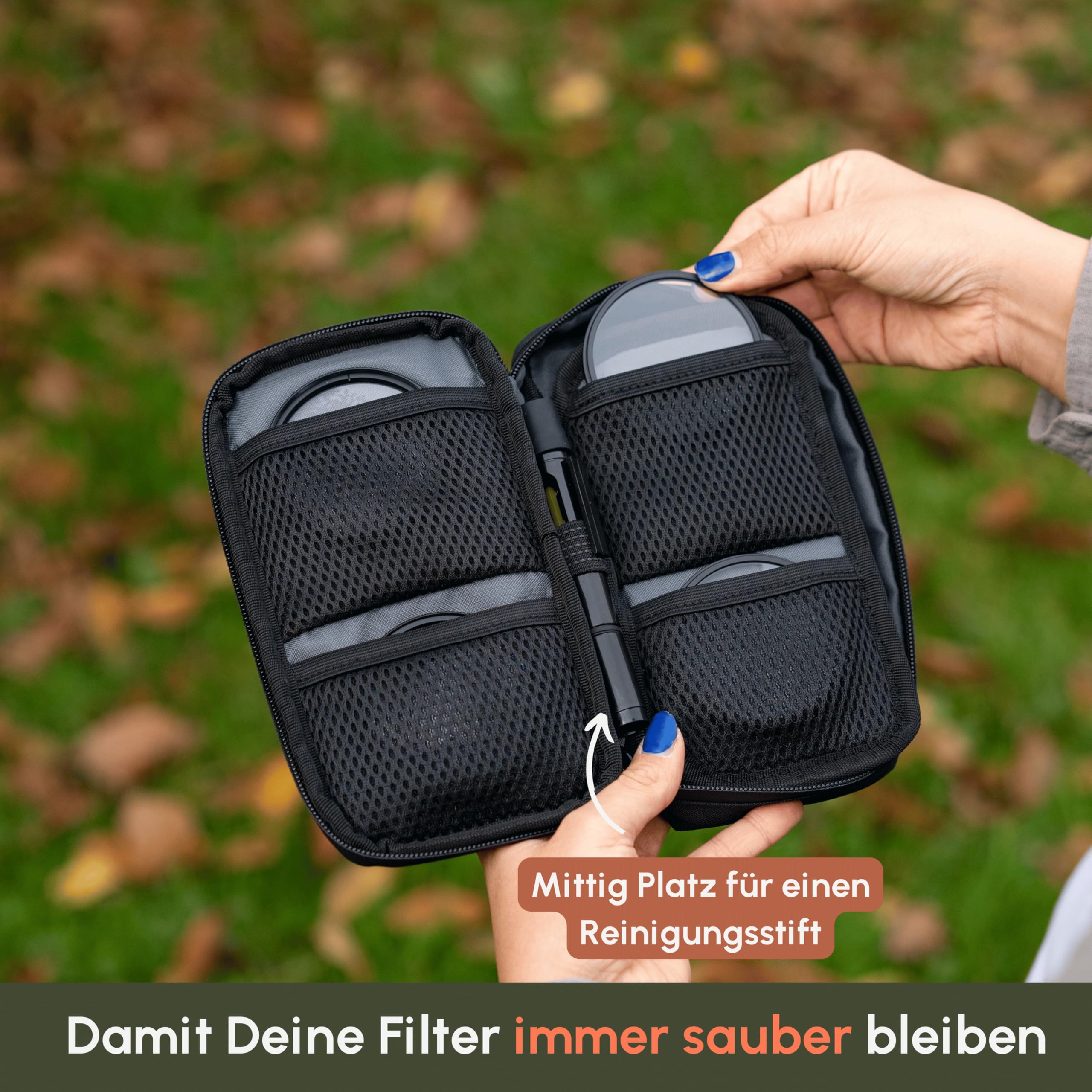 C-Rope wasserfeste Filtertasche für Kamera-Filter bis zu einem Durchmesser von 10 cm - Filterbeutel, Aufbewahrung für 8 große Filter