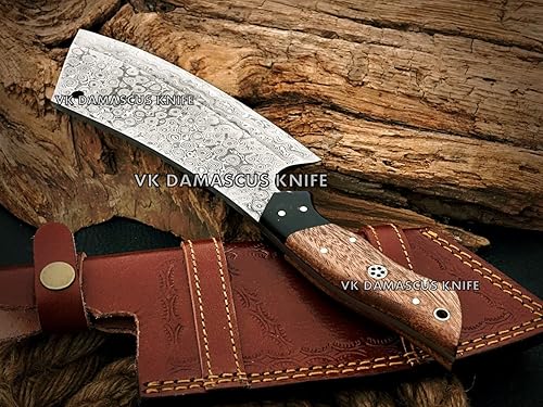 Miniatura 3 de Cuchillo de carnicero de Damasco, cuchillo de carnicero para cortar carne, 12 pulgadas, hecho a mano, cuchillo de espiga completa para cortar carne