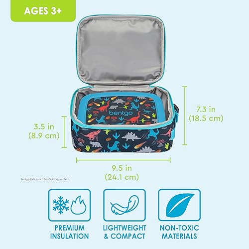 Miniatura 3 de Bentgo Bolsa de almuerzo aislada para niños, resistente al agua, reutilizable, ligera y duradera, con soporte para botella de agua y bolsillo