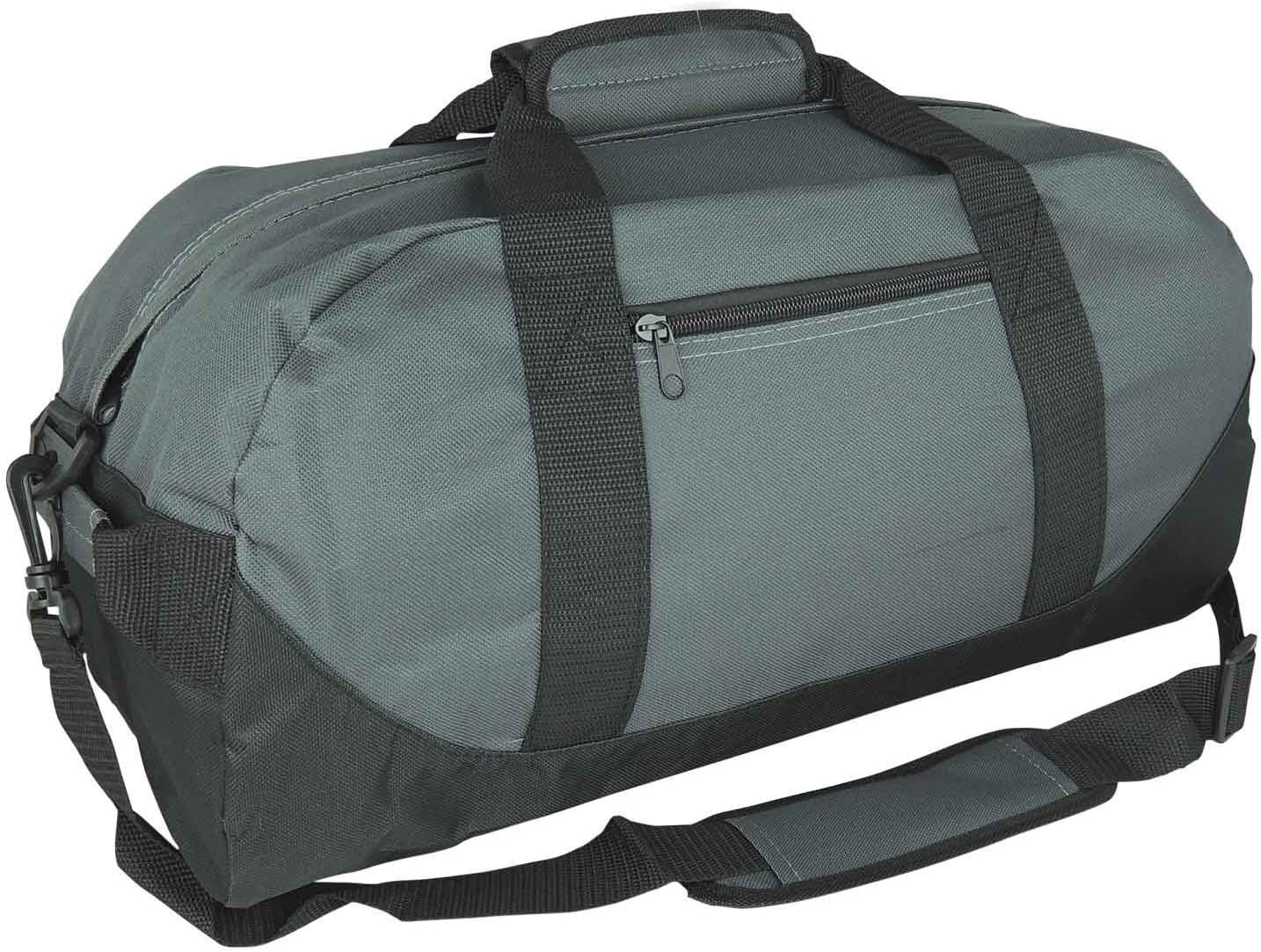 Duffle Bag, Gym Bag, Heavy Duty Travel Bag Sports Bag Two Tone (Gray - medium (18" x 9" x 9"))