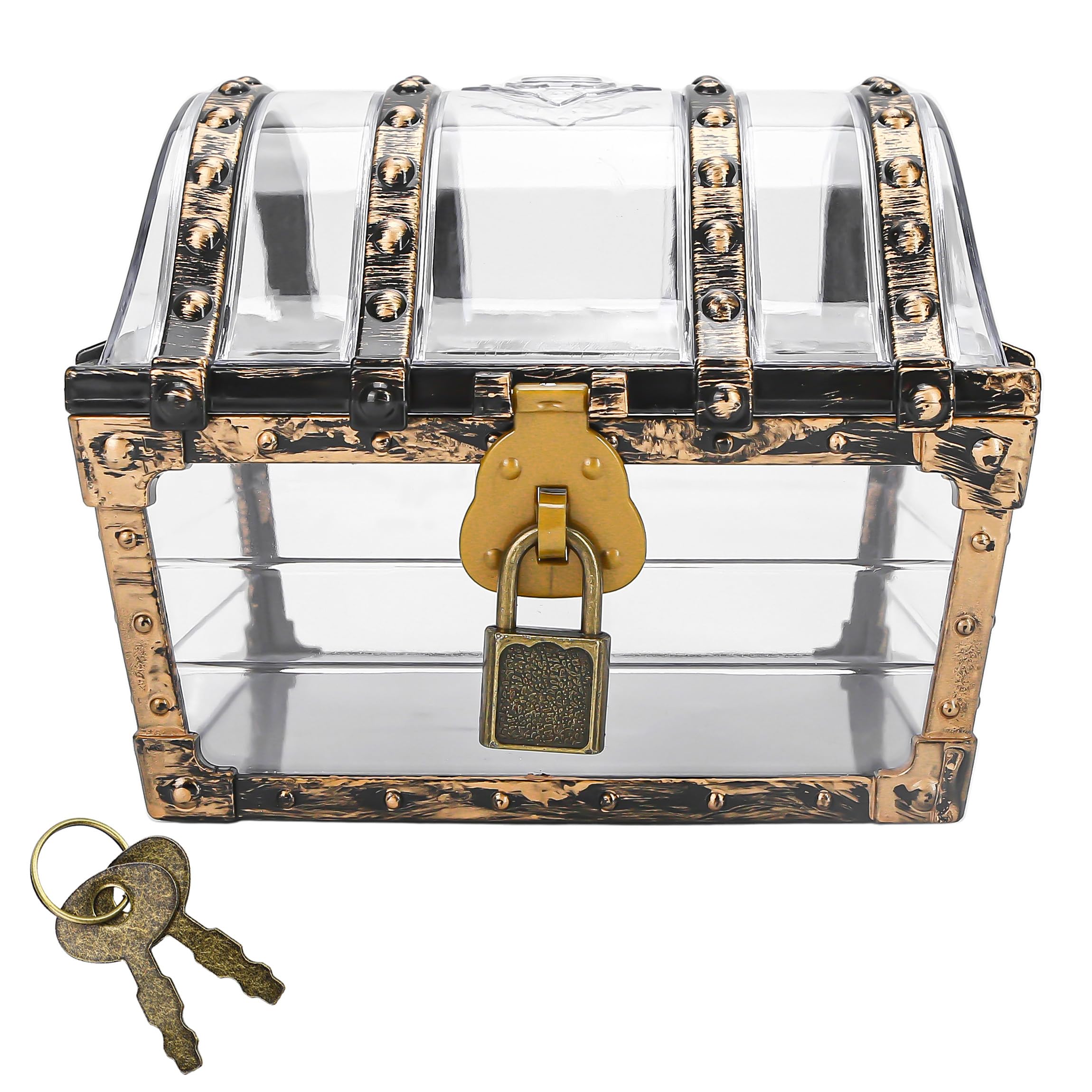 Vntage Treasure Chest Jewelry Boxes Prate Gold Con Case - Etsy - Foto 10