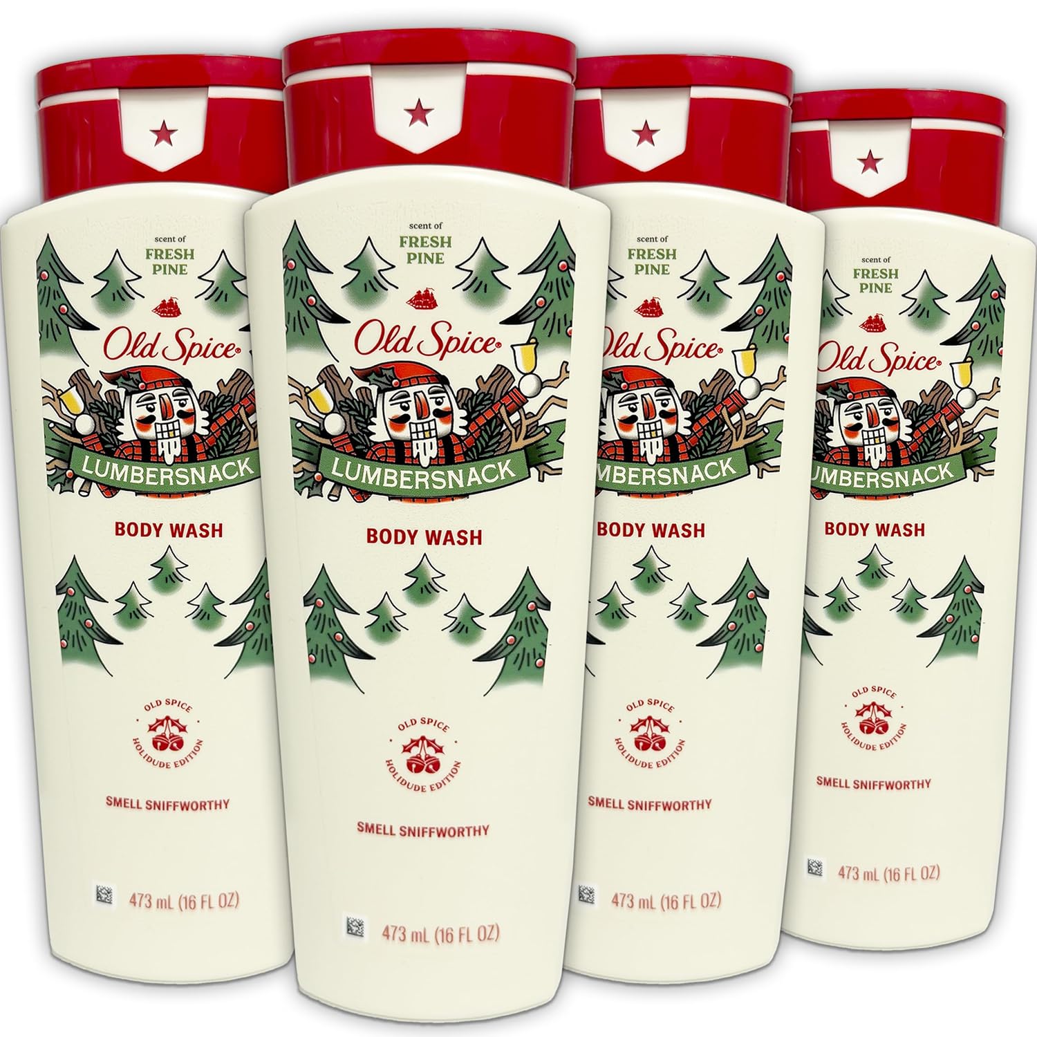 Old Spice Body Wash for Men, 4 Pack, Limited Edition Lumbersnack Pine Tree Scent, Hydrating Formula for Smooth Skin, 24/7 Long Lasting Freshness, 16 oz Each Old Spice Body Wash for Men, 4 Pack, Limited Edition Lumbersnack Pine Tree Scent, Hydrating Formula for Smooth Skin, 24/7 Long Lasting Freshness, 16 oz Each