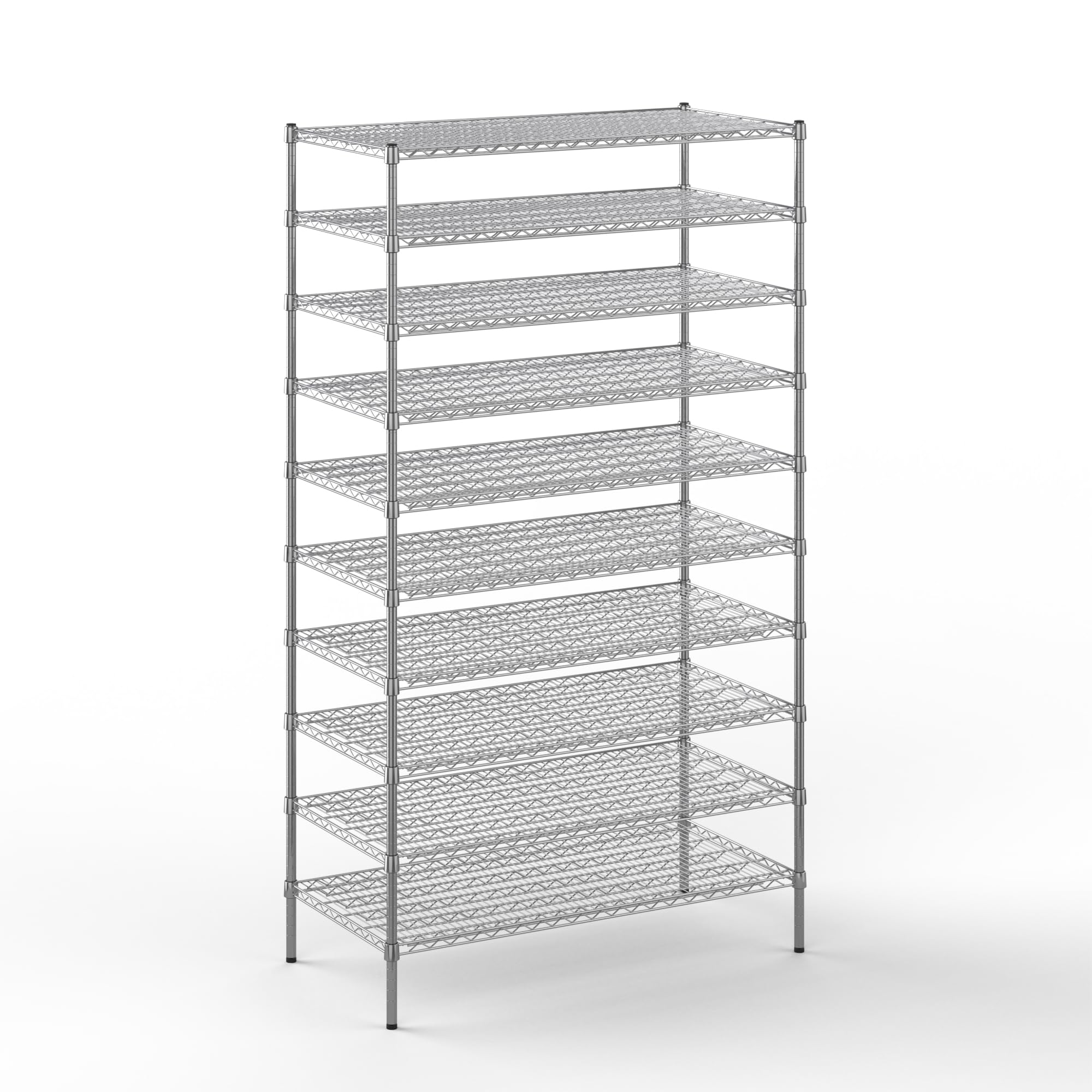 24" Deep x 48" Wide x 86" Height Wire Shelving Kit | 10-Tier | NSF Commercial Storage Rack Unit