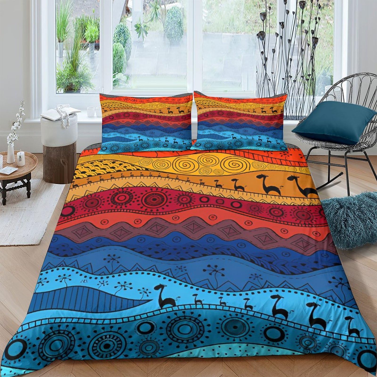 Housse de couette chameau anti-plis avec fermeture éclair 200x200 cm