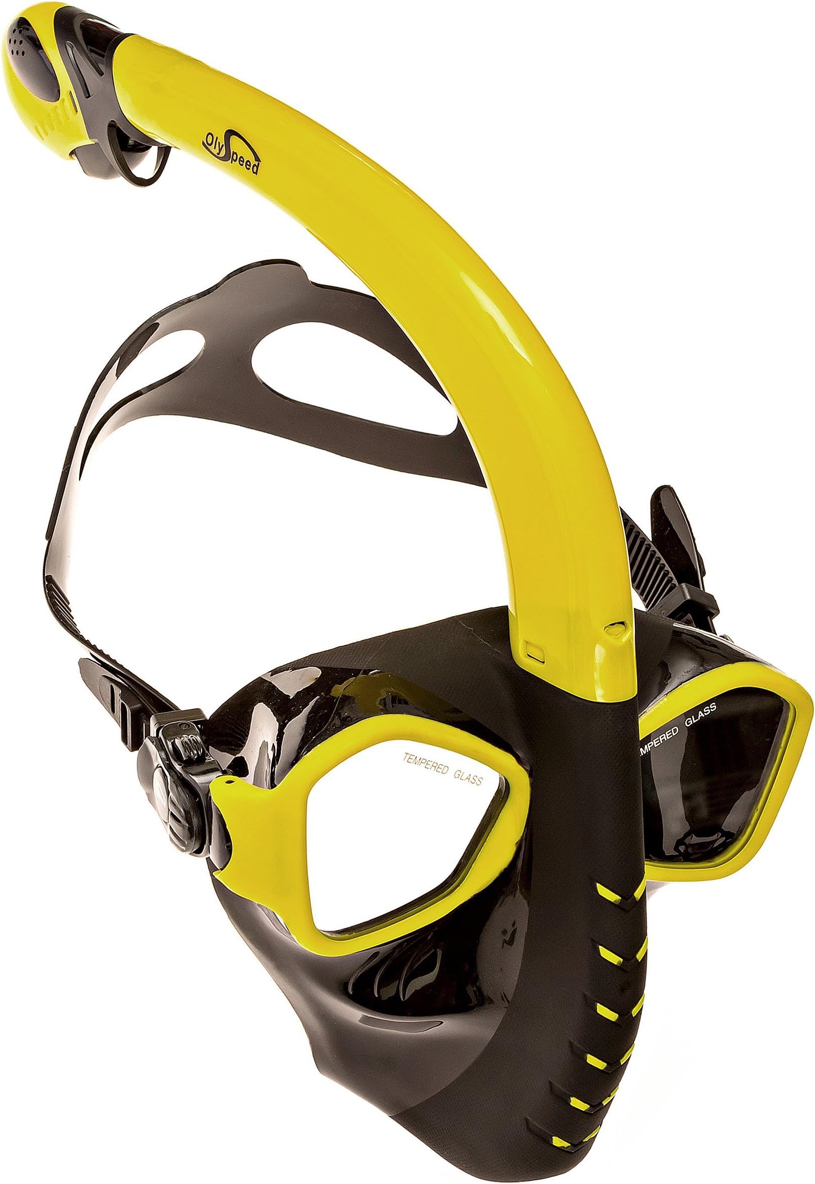 2016 Alien Innovation Snorkel Mask for Snorkeling & Diving,Full-Face, Easy, Free Breathing Adjustable For Adults & Youth,Anti-Fog & Anti-Leak Technology, Yellow (Add Dry Snorkel For Free)