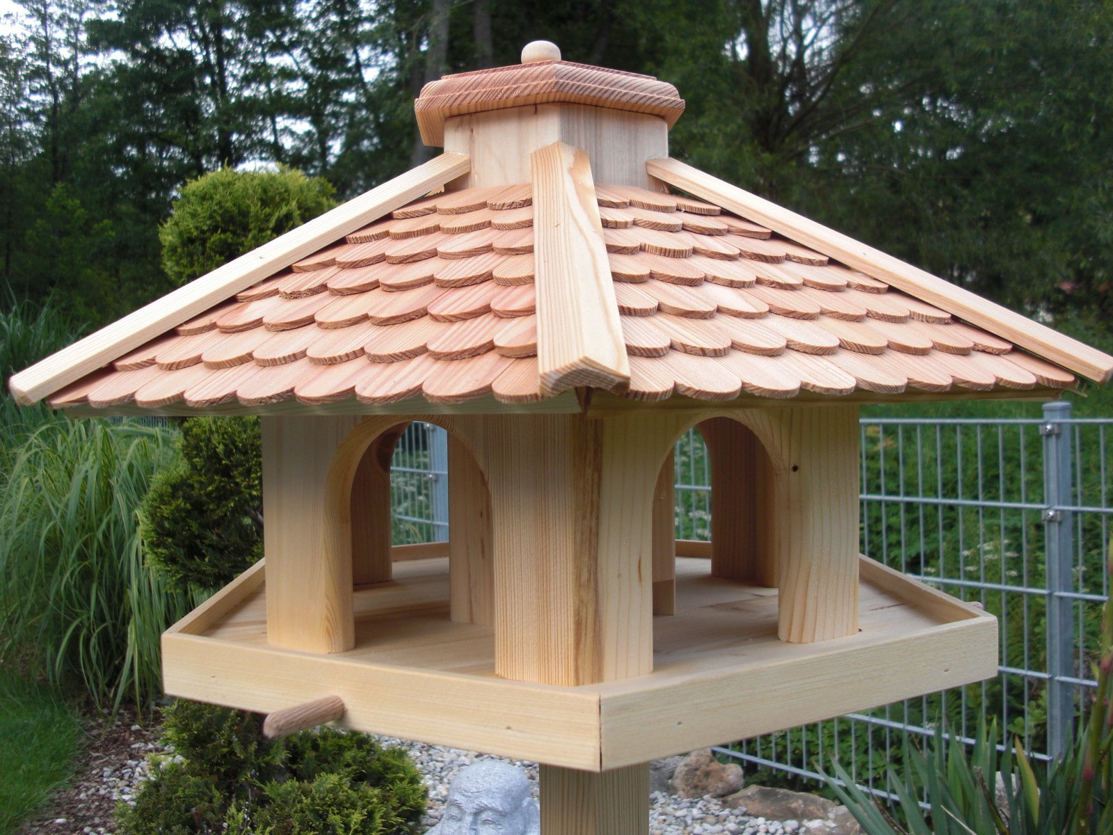 Vogelhaus Vogelhäuser-(V52)-Vogelfutterhaus Vogelhäuschen-aus Holz- -Lärche