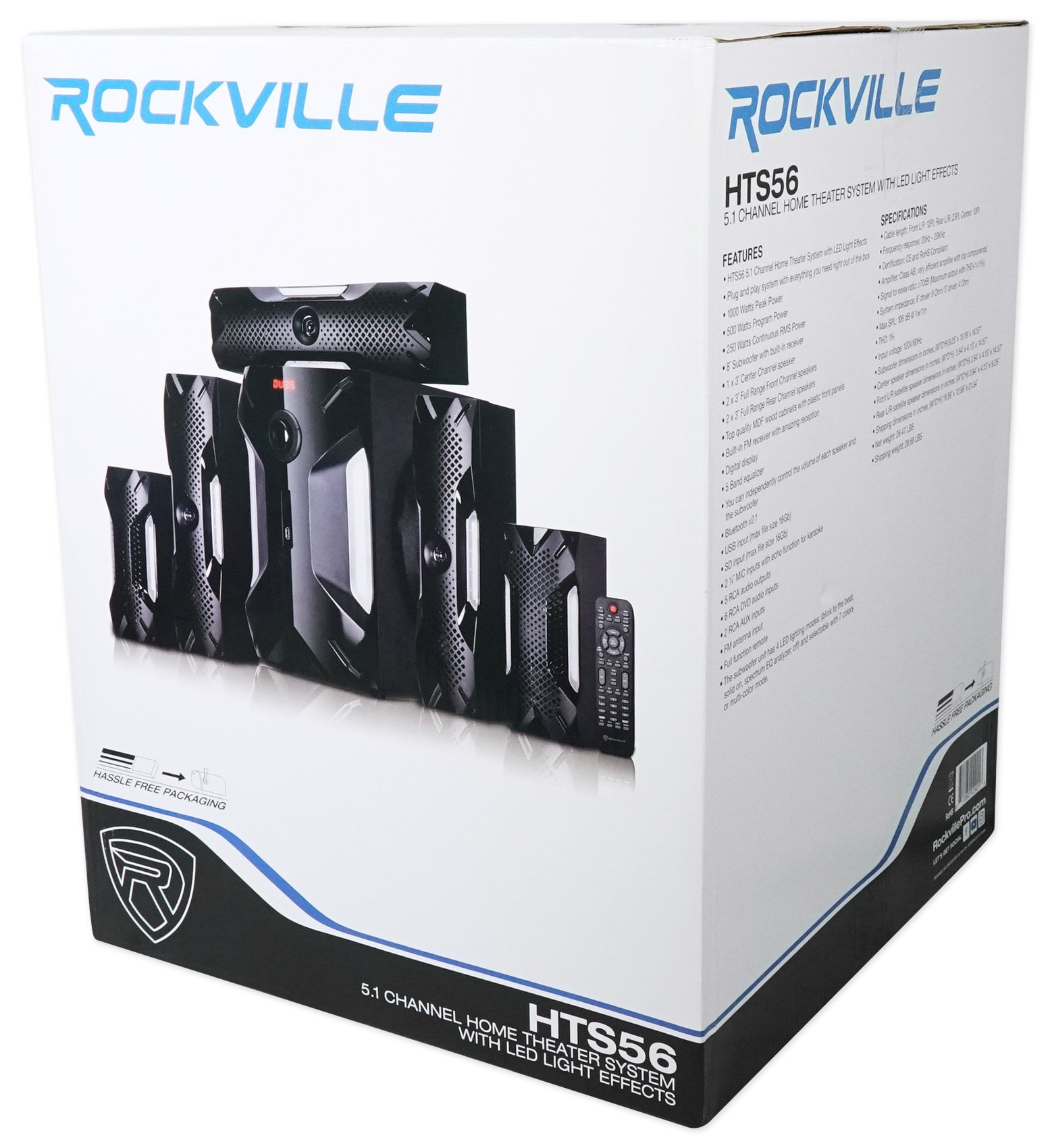 Rockville HTS56 1000w 5.1 Channel Home 