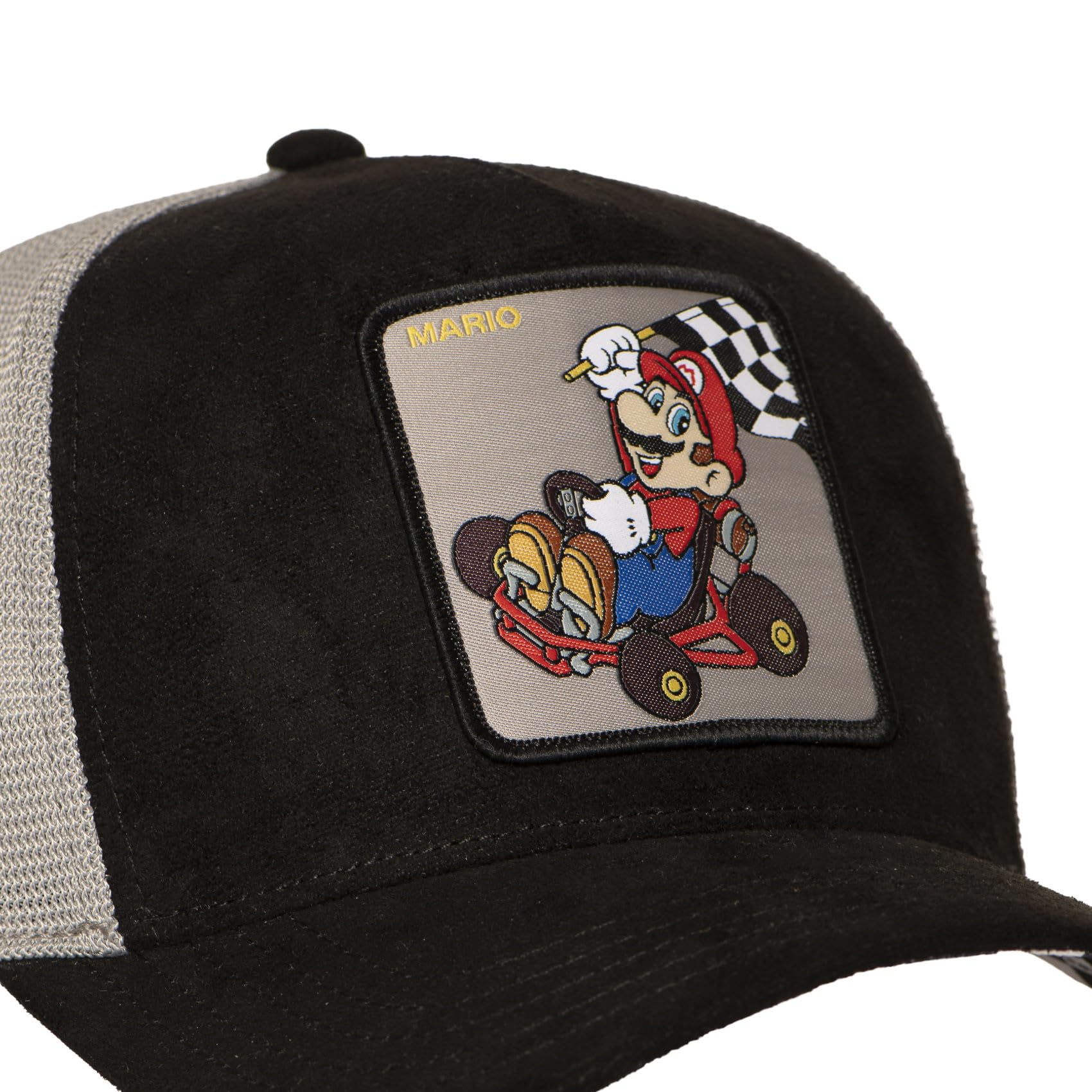 Capslab Kappe für Damen und Herren, Trucker-Kappe, Mario Kart, verstellbar durch Snapback, Schwarz, Größe TU