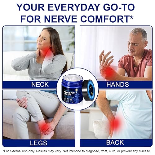 Miniatura 7 de AIQIUSHA Crema de alivio de nervios de máxima fuerza, crema de alivio de neuropatía, ingredientes naturales, crema calmante para pies y manos para