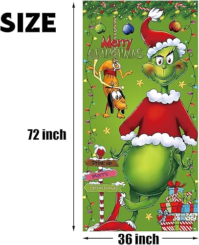 Miniatura 2 de Decoraciones de Navidad con texto en inglés Merry Grinchmas, decoración de Navidad para invierno y Año Nuevo, decoraciones navideñas para fiestas en