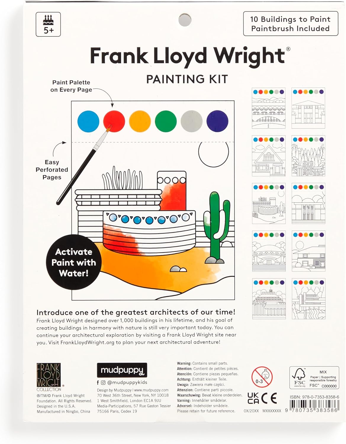 Mudpuppy - Frank Lloyd Wright Painting Kit for Kids image 3