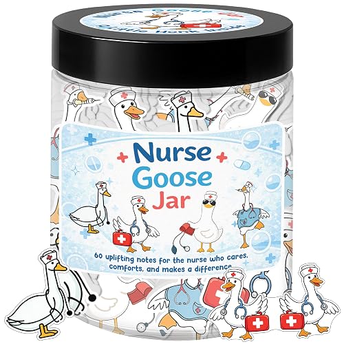 Positive Goose Nurse Jar, 60 Funny Affirmation Cards for Nurse