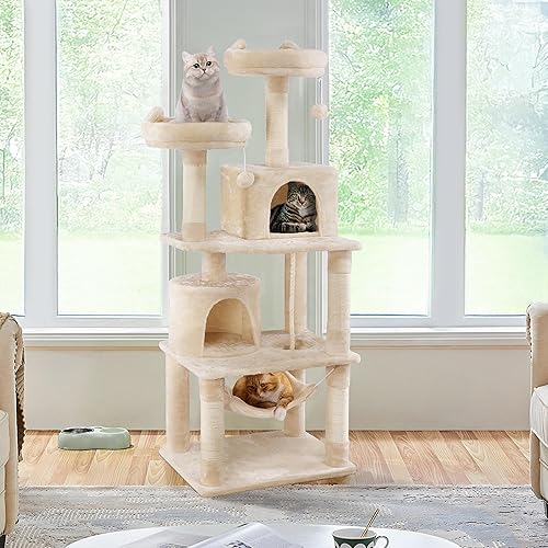 Miniatura 63 de Yaheetech Torre para gatos, árbol de gato de 70.5 pulgadas para gatos de interior, árbol trepador de varios niveles con condominio y perchas