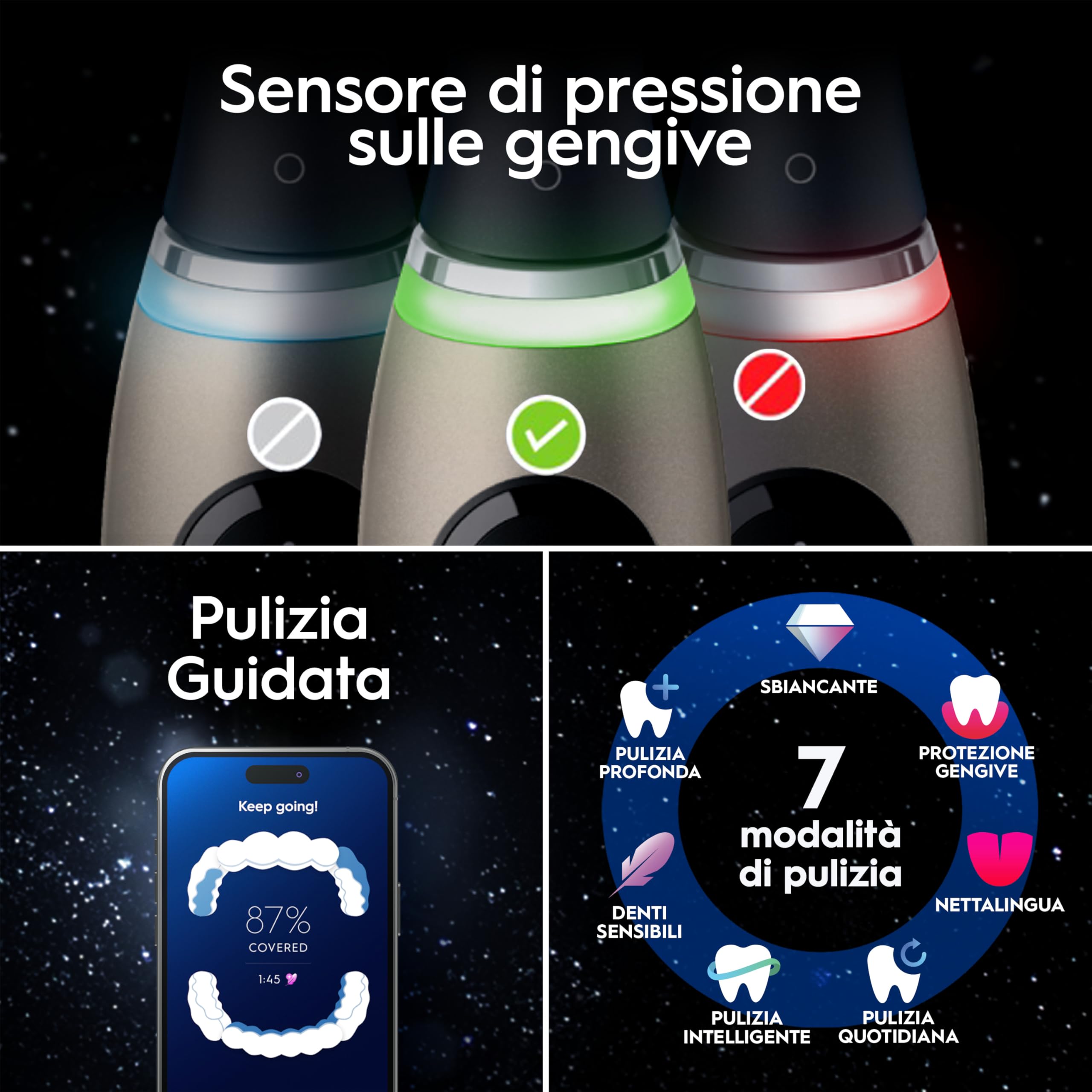 Oral-B iO 10 Spazzolino Elettrico, Testina di Ricambio, Custodia, Lunar Gold - Testina di Ricambio per Spazzolino Elettrico, Ricaricabile, Caricatore Magnetico, Custodia da Viaggio, Pulizia Denti