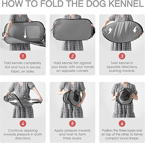 Miniatura 5 de Love's Cabin - Cama portátil grande para perros de 36 pulgadas, perrera emergente, jaula para mascotas interior y exterior, perrera portátil para