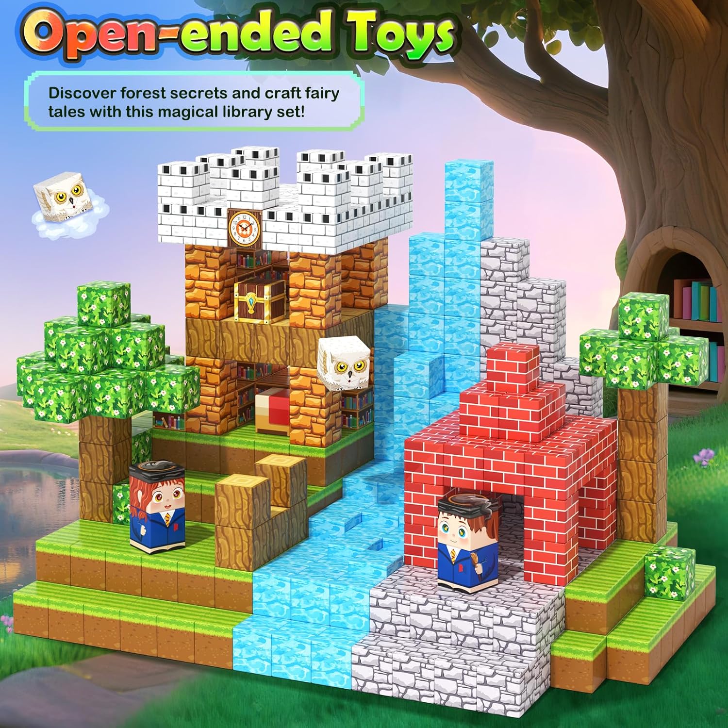 198PCS Magnetic Blocks for Toddlers, Magnetic Blocks-Build Mine Magnet World Edition, Magnetic Toys for Boys & Girls Age 3-4 4-5 6-8