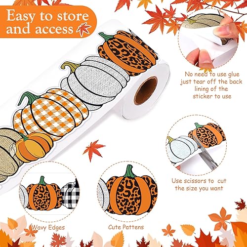Miniatura 2 de Bordes de tablón de anuncios de 65.6 pies, decoración de borde de anuncios de otoño, bordes de tablón de anuncios de Halloween, decoración de aula