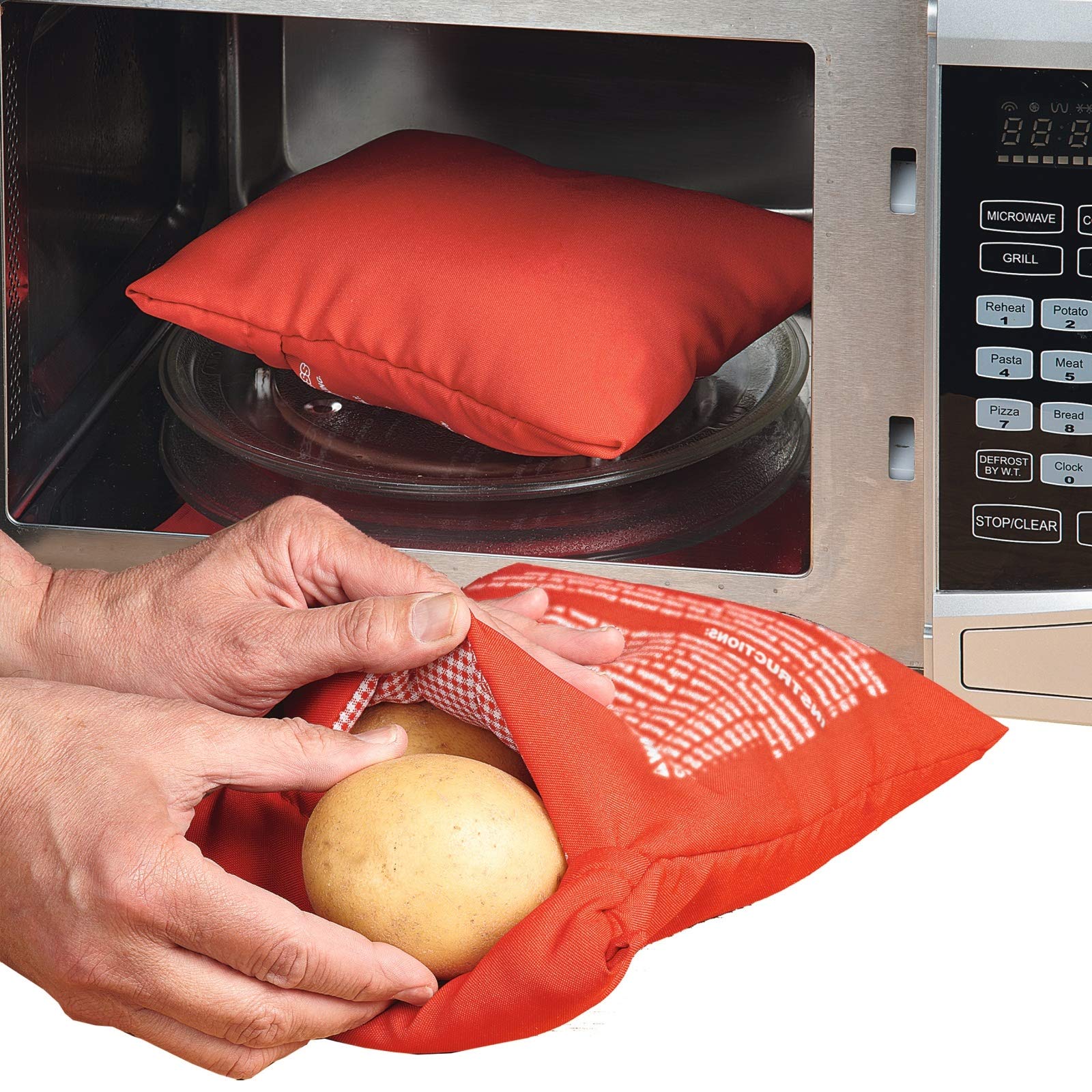 Burwells 2 Microwave Baked Potato Express Cooker Bags - Fabric Steam Cooking Pouches For Baking Potatoes