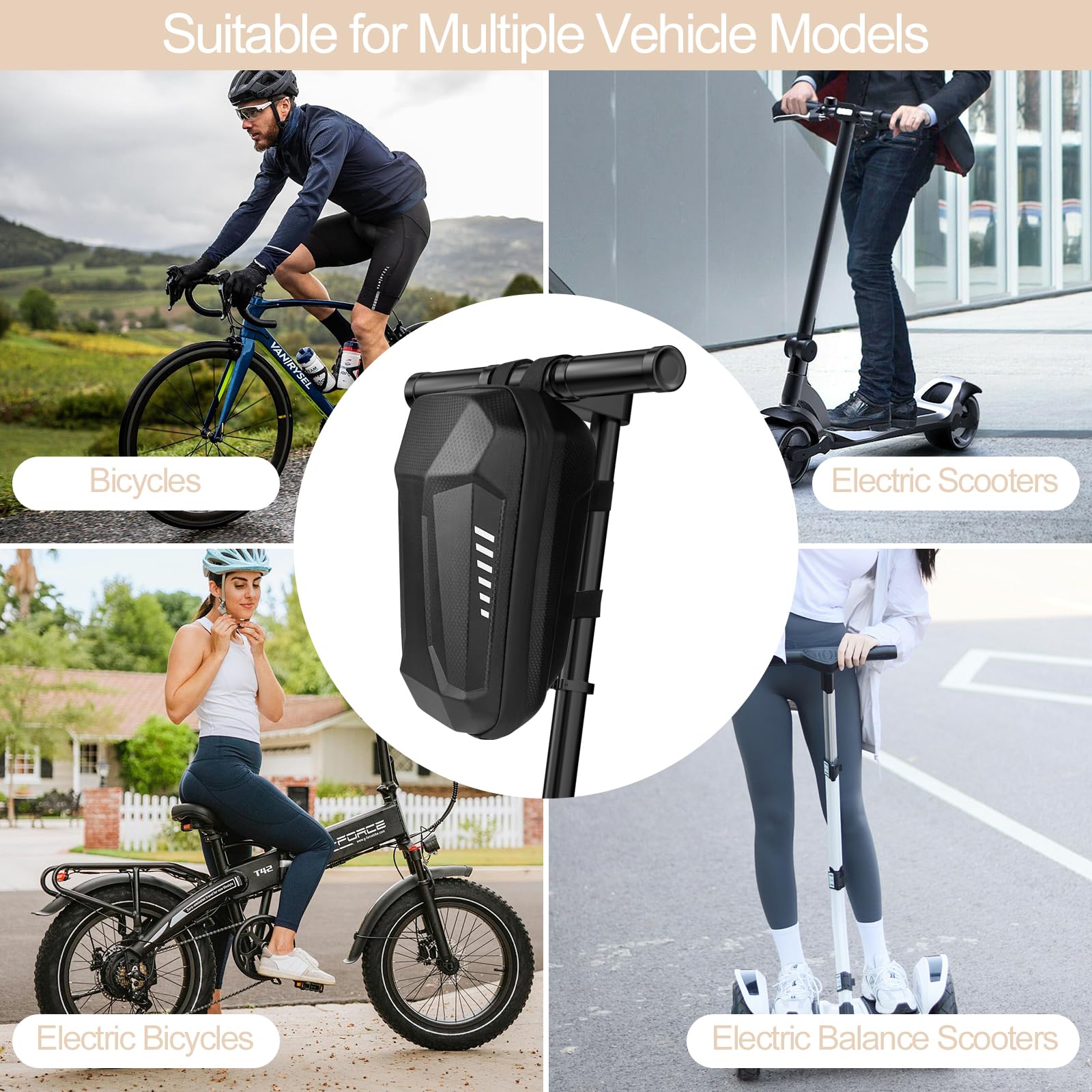Borsa Monopattino Elettrico 3L, Borsamonopattino Impermeabile Antiurto, Borsa da Manubrio,Tasca Grande Capacità Scooter Anteriore di Stoccaggio, Accessorio per Scooter Elettrico