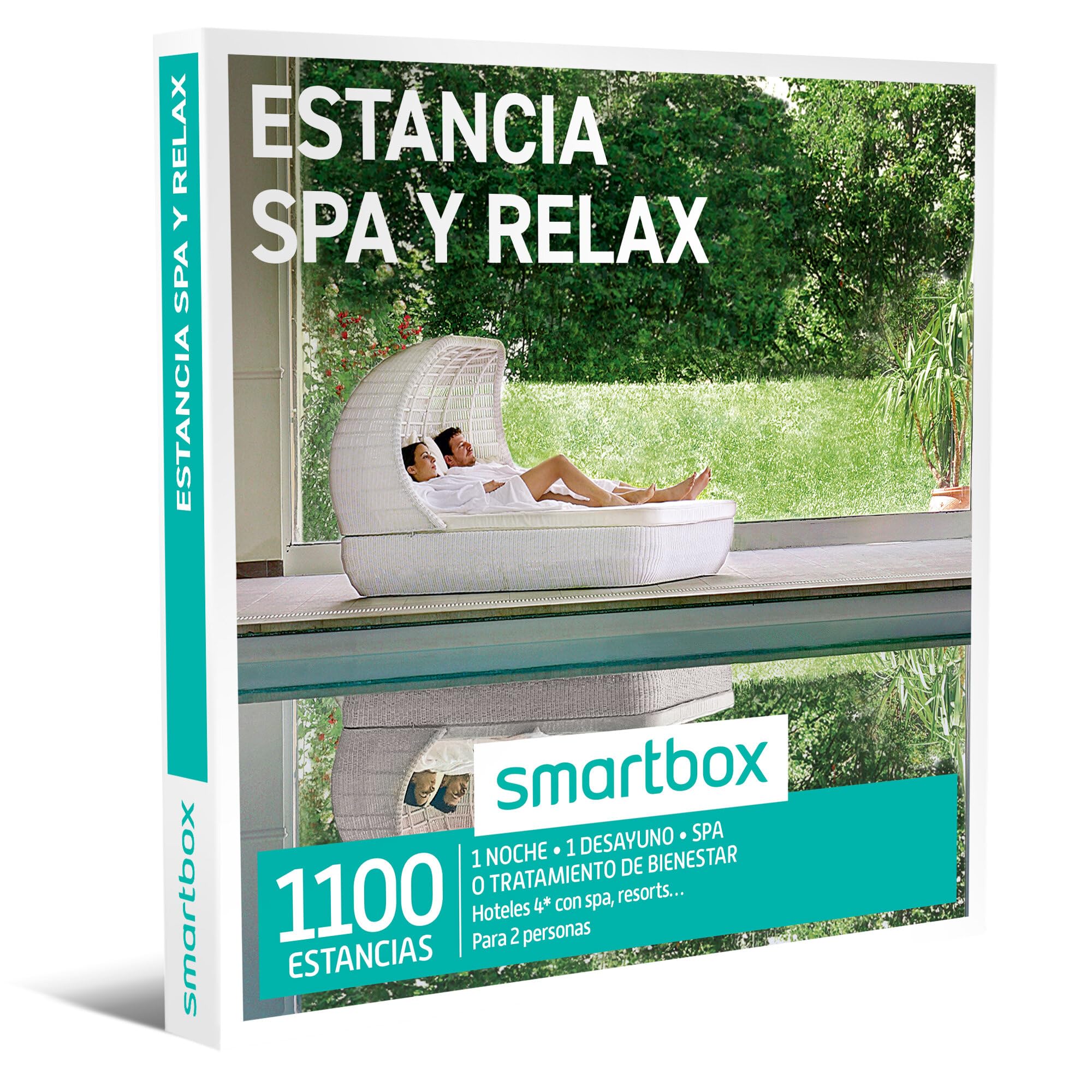 Smartbox Caja regalo Estancia spa y relax , Idea de regalo para mi hermana , 1 noche con spa o tratamiento para 2 personas