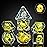 Cusdie 7-Die DND Dice, Polyhedral Dice Set Filled with Animal, for Role Playing Game D&D Dice Pathfinder (7Pcs Yellow Chicken)