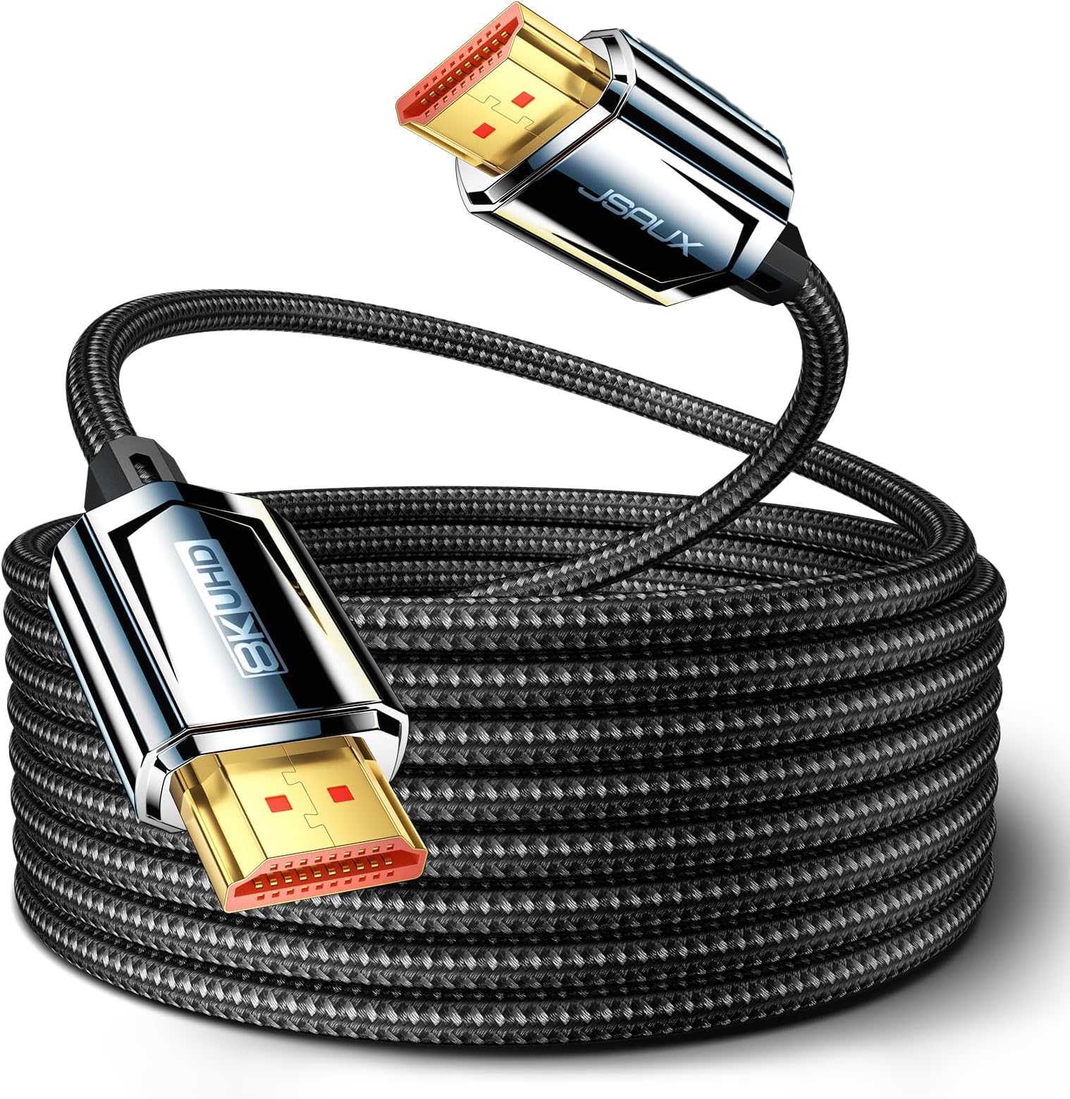 JSAUX 8K HDMI Cable 2.1 Cable 5M, 48Gbps Ultra High Speed Long HDMI Cable, (8K@60Hz 4K@120Hz 144Hz) HDMI Cord, eARC HDR10 HDCP 2.2 & 2.3 3D, Compatible with PS5/HDTV/Xbox/Roku TV/Monitor/Blu-ray