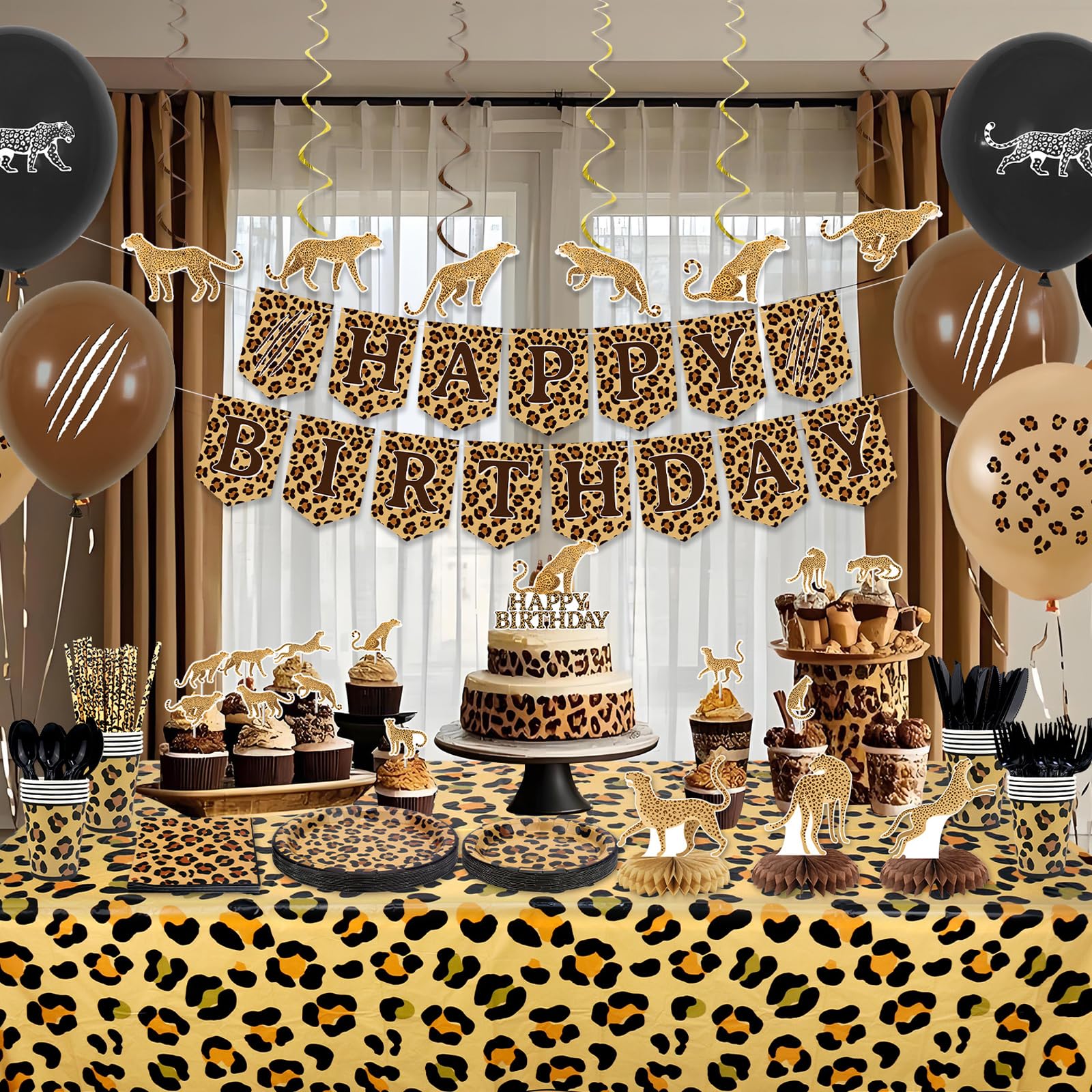 Snapklik.com : Cheetah Birthday Decorations Leopard Print Party
