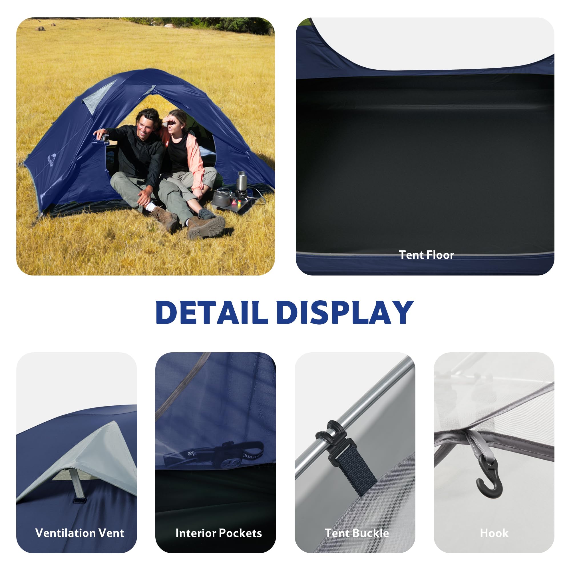 Naturehike Bleik - Tienda de campaña ligera, impermeable, doble capa para senderismo, senderismo al aire libre