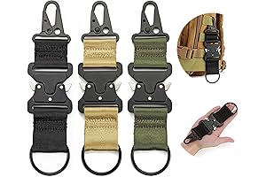 (3 Pack) Quick Release Carabiner Keychain: MOZETO Military Stainless Steel Tactical EDC...