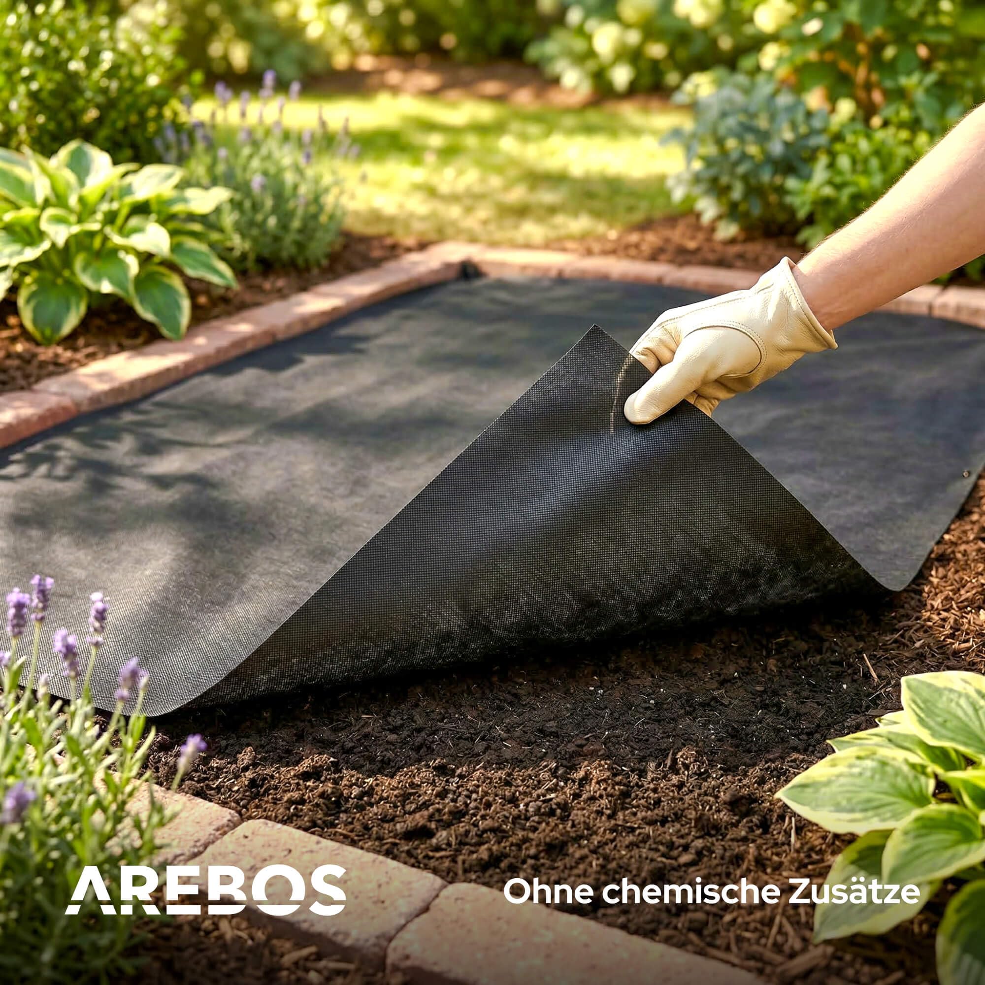 Arebos Unkrautvlies Wasserdurchlässig 150 g/m² | Unkrautfolie & Gartenvlies gegen Unkraut | Unkrautflies Reißfest & UV-stabilisiert | Bodenvlies für Beete, Wege & Kies (1 x 50 m)