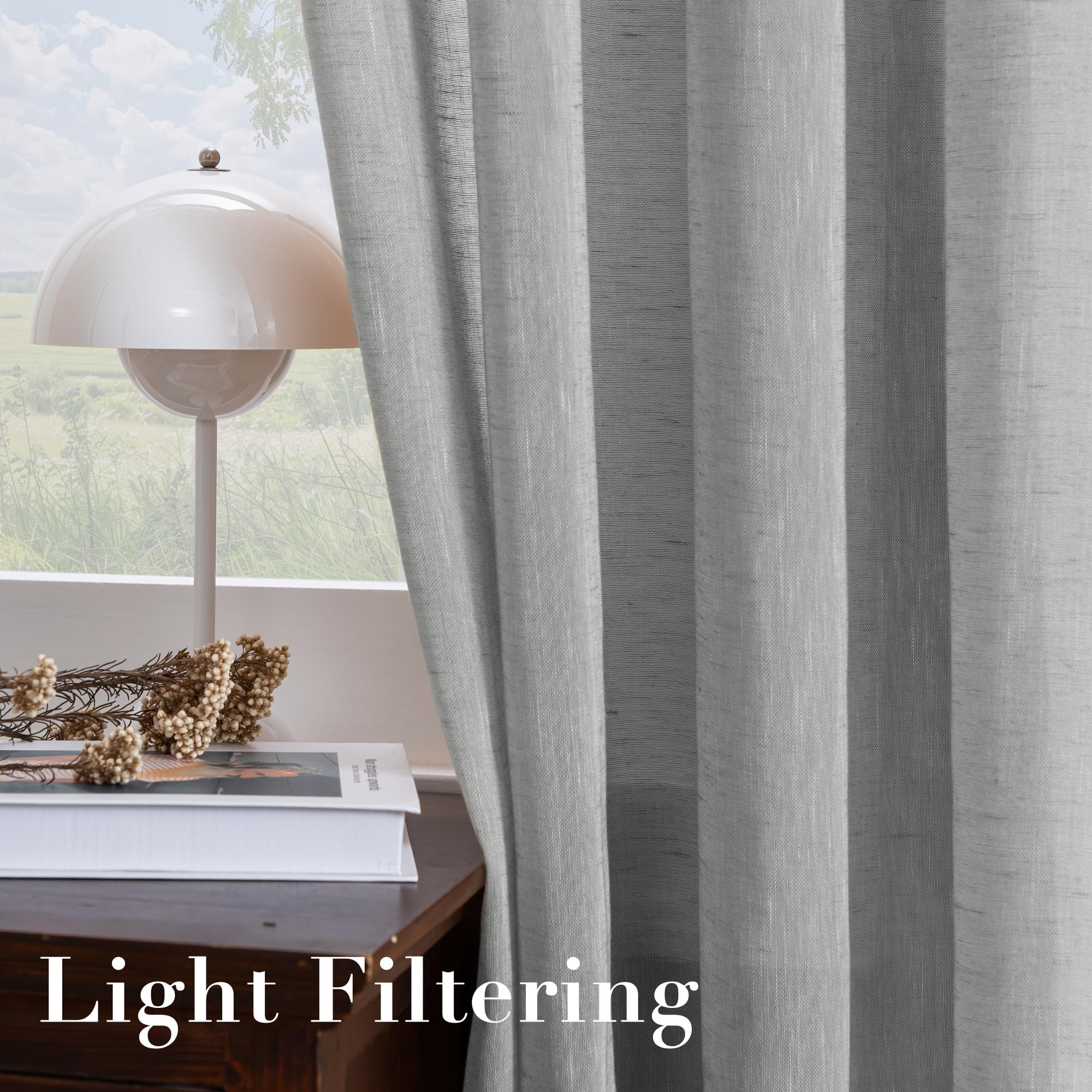 Amazon｜H.VERSAILTEX 豪華な天然リネンカーテン - 機能的な遮光リネン