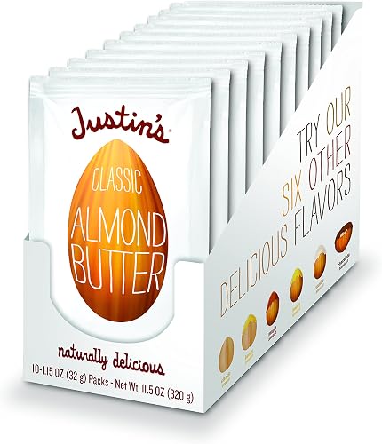Classic Almond Butter Squeeze Packs by Justin's, Only Two Ingredients, Gluten-fr