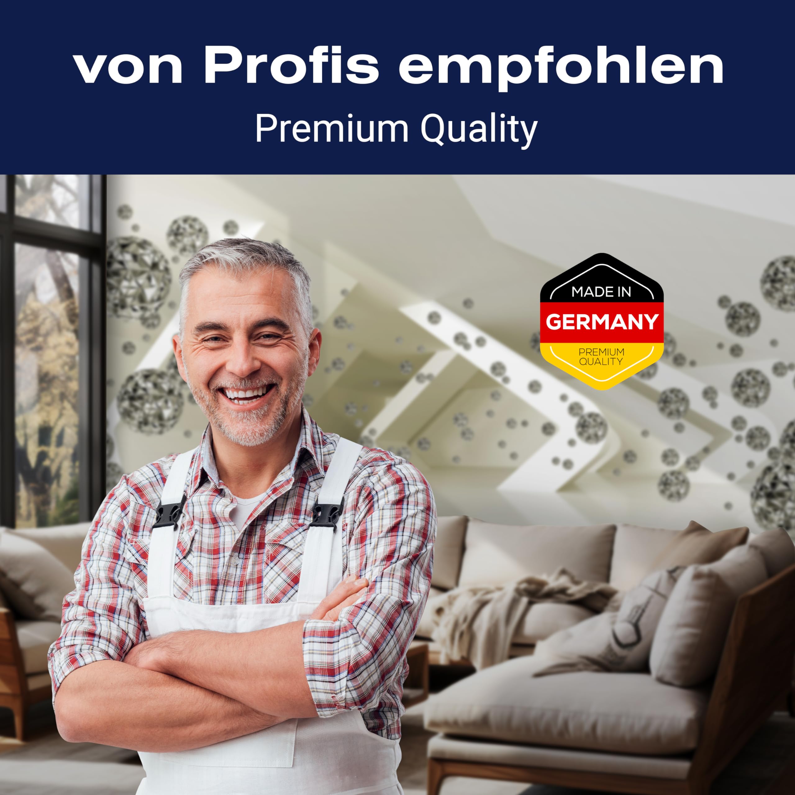 Wandmotiv24 Photo Murale Diamant 3D Blanc XXL 400 X 280 Cm - 8 Pièces