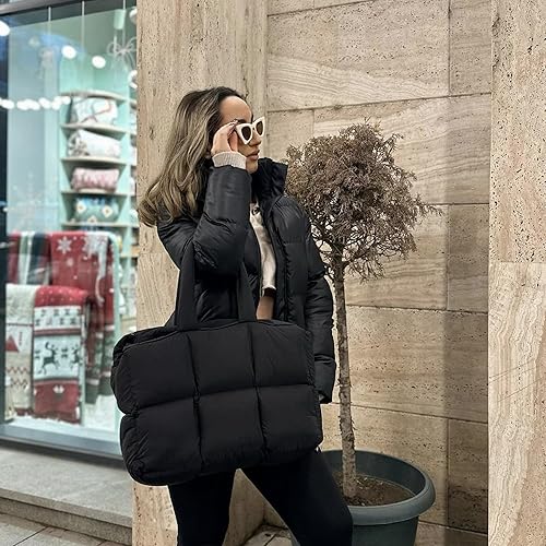 Miniatura 2 de Herald Bolsa de mano acolchada para mujer, bolso acolchado grande y ligero para trabajo, viajes, gimnasio, tienda