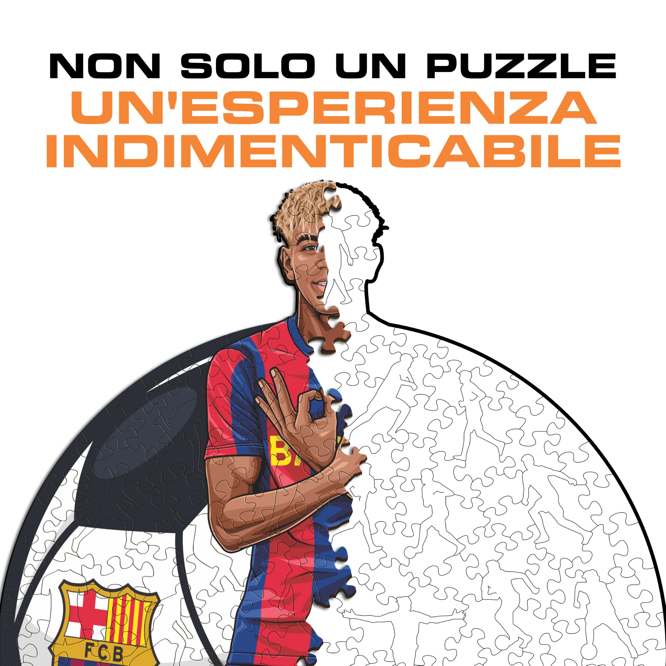 Iconic Puzzles - Barcellona, Lamine Yamal 2026, Puzzle di Legno con licenza ufficiale, 100% sostenibile, regalo per adulti e bambini, taglia M, 270 Pcs