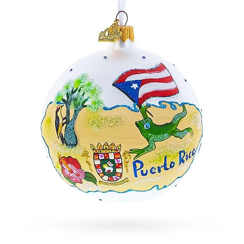 Travel to Puerto Rico, USA Glass Ball Christmas Ornament 4