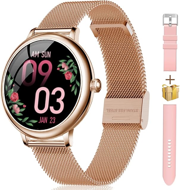 LIEBIG Smart Watch for Women, Full Touch Fitness Watch Tracker with Female Function Heart Rate Monitor Blood Pressure Ladies Smart watches IP67 Waterproof Sports Smartwatch Pedometer for Android iOS