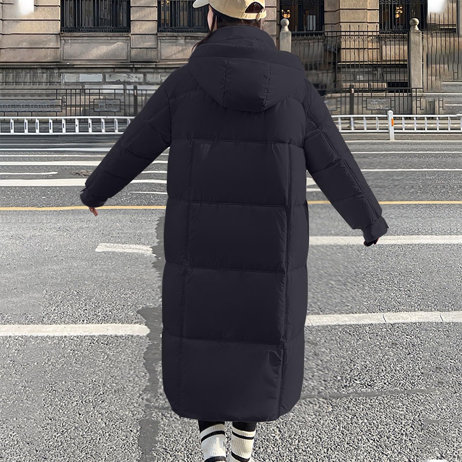 Generico Cappotto Donna Con Cappuccio Leggero Giacca Elegante Caldi Piumino