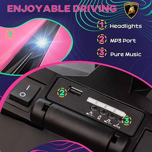 Miniatura 4 de Aosom Lamborghini SIAN FKP 37 - Auto de empuje con música almacenamiento debajo del asiento auto deslizante de pie a piso para niños pequeños con