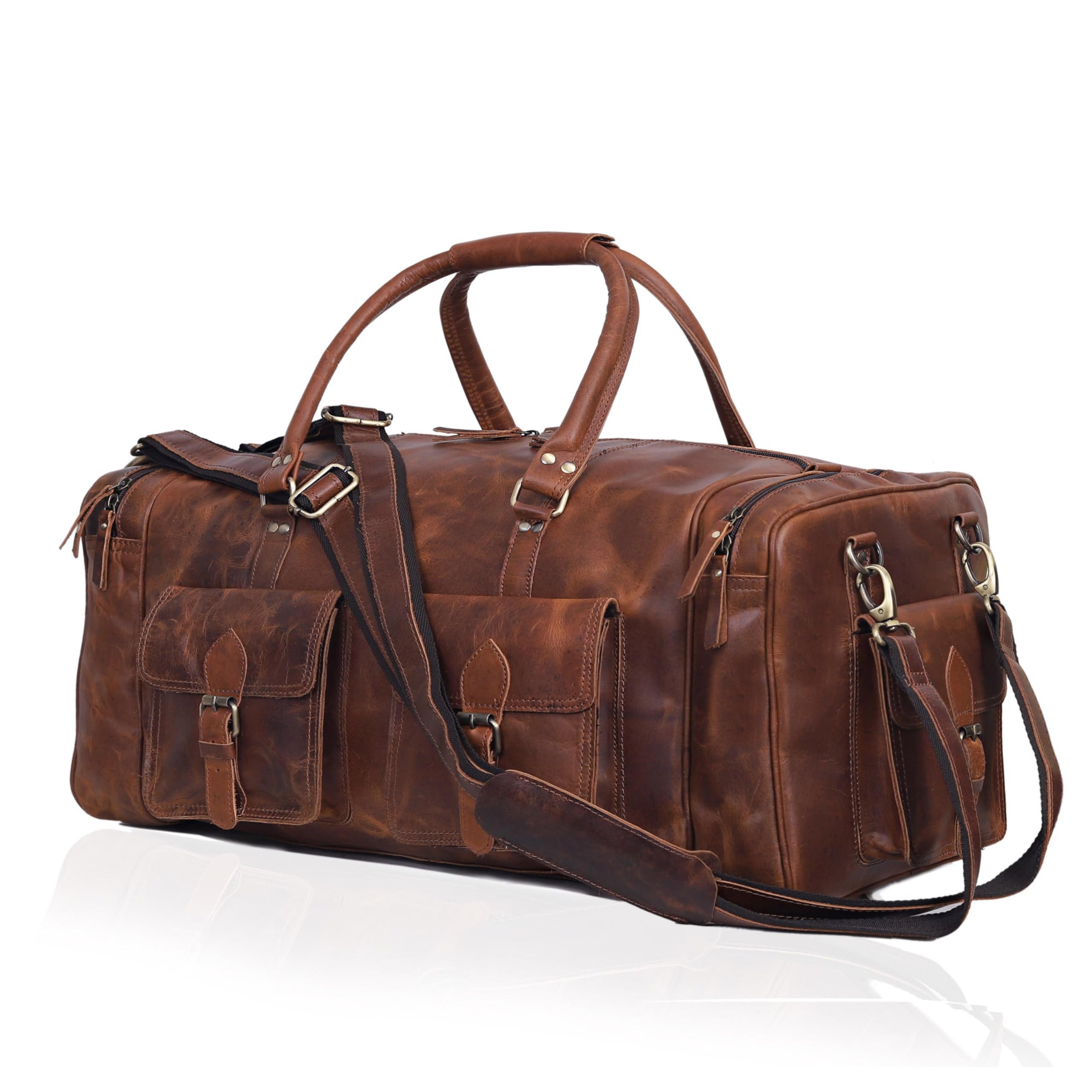 Große Reisetasche für Herren, Leder, Reisetasche, Übernachtung, Sport, Wochenende