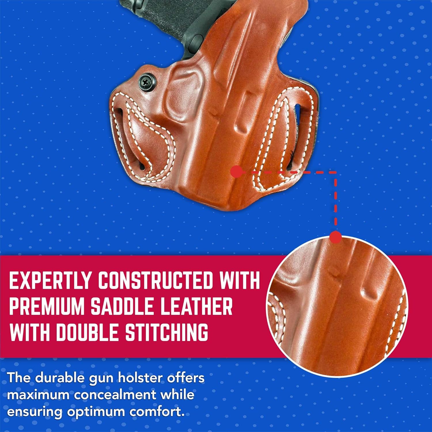 DeSantis Thumb Break Mini Slide OWB Holster - Leather Holster, Open Carry, Compatible with the Sig P365, P265 XL, P365 SAS, P365 XL w/ Romeo Zero, P365 X w/ Romeo Zero - Right Hand Draw, Tan