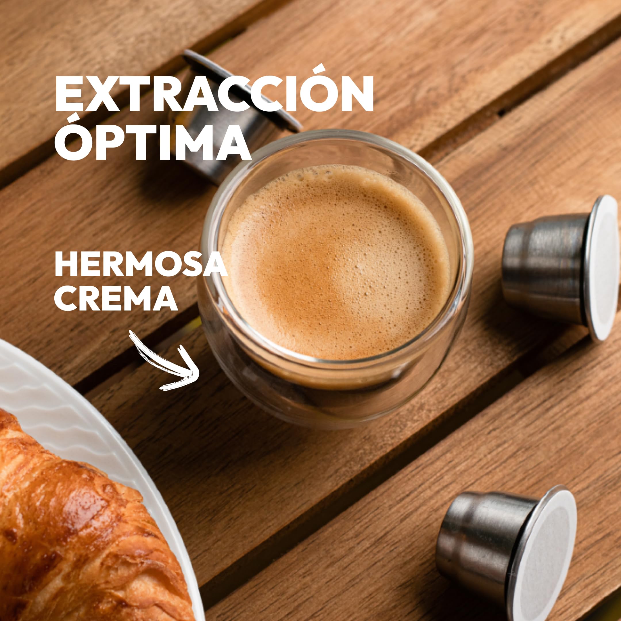 CAPS ME - Kit Completo de Cápsula Recargable para Nespresso Original (1 Agitador + 3 Cápsulas Reutilizables de Acero Inoxidable + 48 Tapas de Papel + Café Premium) - Regalo Económico y Ecológico.