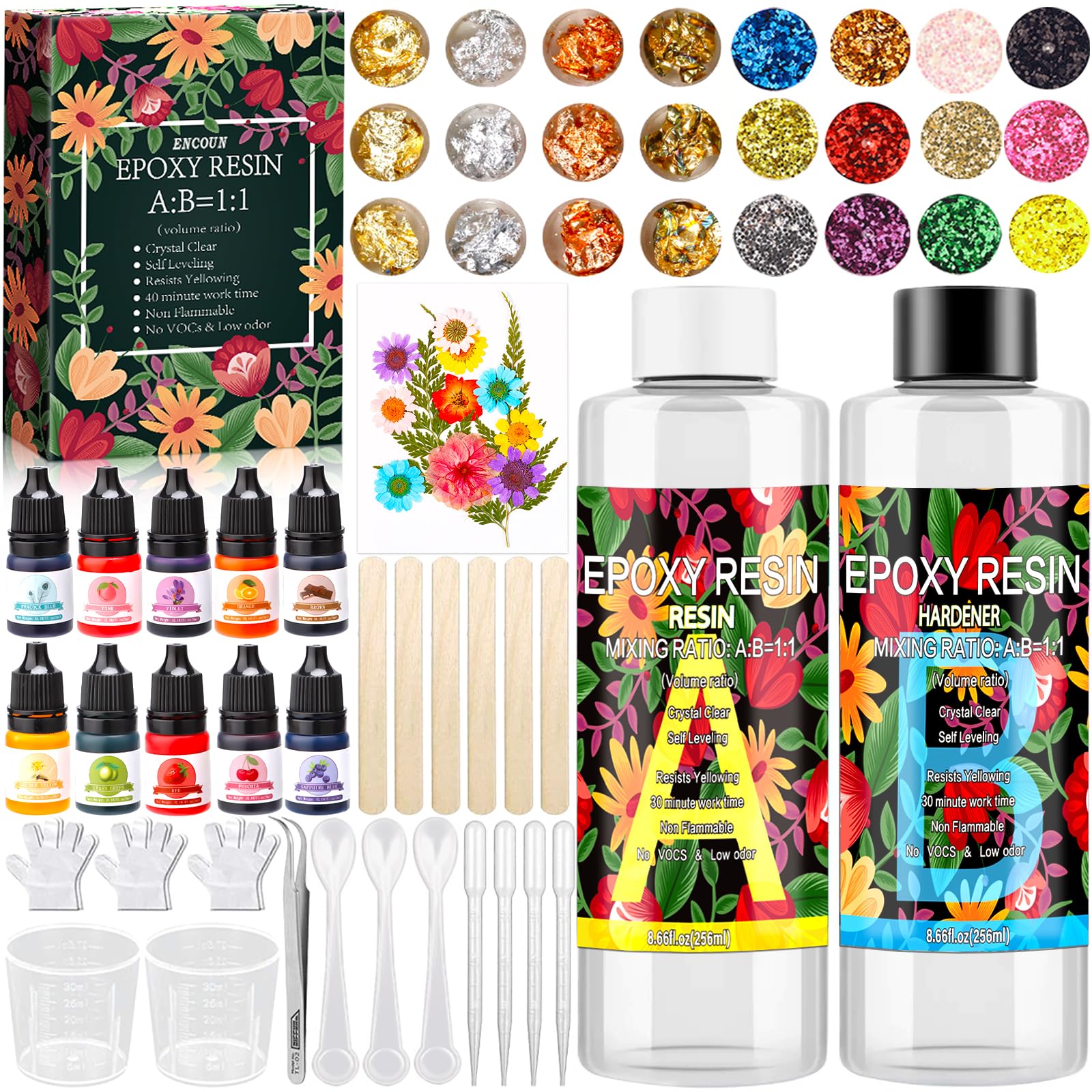 Epoxidharz Set Anfänger 500ml, Glasklar Resin Gießharz Harz Gießen