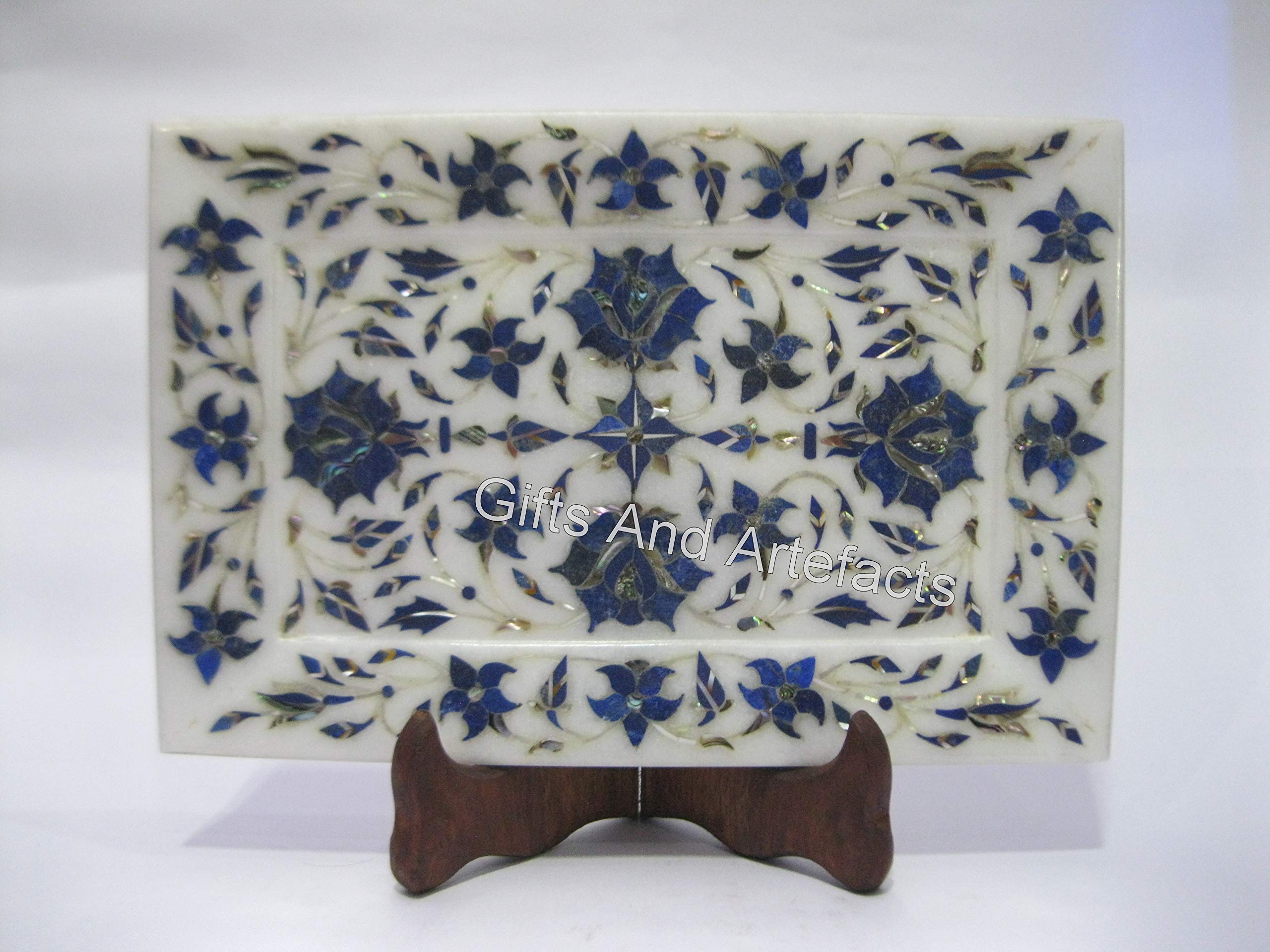 Plateau décoratif en marbre et lapis-lazuli pour embellir votre table basse de salon