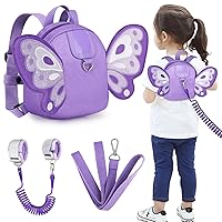 Vista 17 de Accmor Mochila con arnés para niños pequeños con correa, lindas mochilas con dinosaurios con enlace antipérdida en la muñeca, lindas pulseras