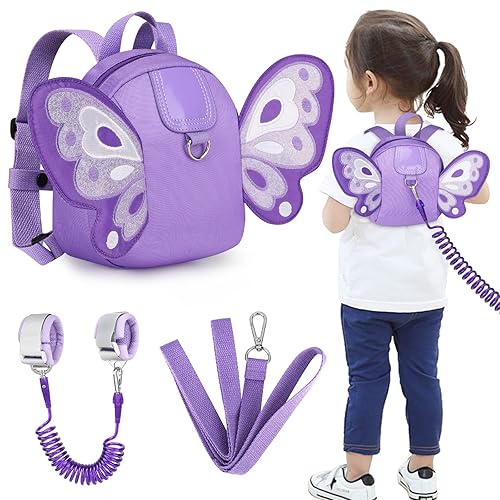 Accmor Arnés para niños pequeños, correa de mariposa para niños con eslabones de muñeca antipérdida, mini mochila para niños, correa para caminar,