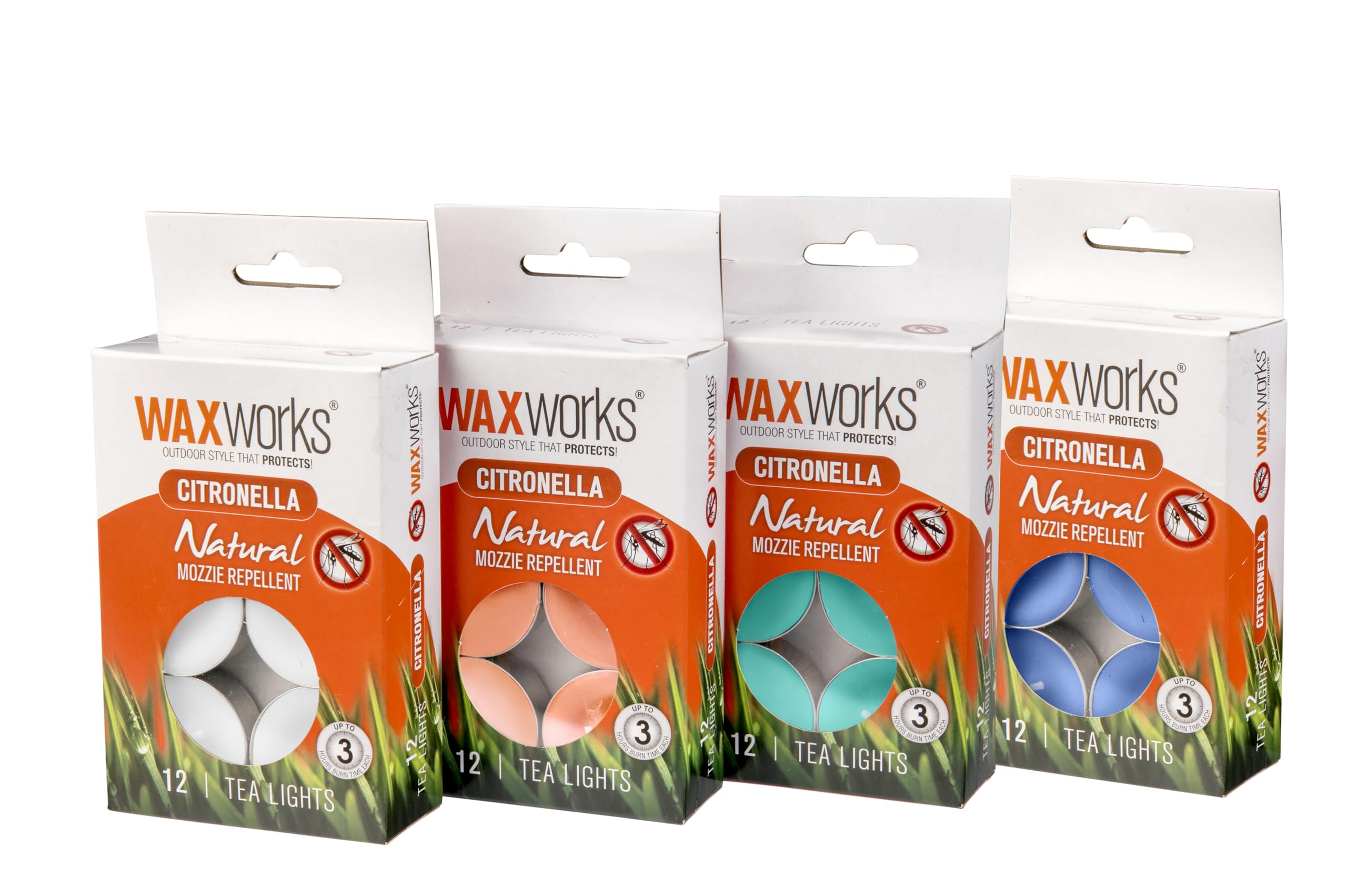 Waxworks Citronella Natural Mozzie Repellent Tea Lights 12-Pack